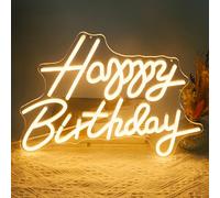 RumonZS Happy Birthday Neon Sign 41CM Led Signs Wall Decor USB Power Letter Light Art Decor Home Bedroom Bar Club Birthday Party Decoration Creative Gifts