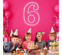 RumonZS LED Acrylic Light up Number, Decorative Transparent Light up Letters USB Powered Number Sign Light for Birthday, Night Light, Party, Anniversary, Home Decor, Wedding 11.8'' (number6)