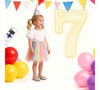 RumonZS LED Acrylic Light up Number, Decorative Transparent Light up Letters USB Powered Number Sign Light for Birthday, Night Light, Party, Anniversary, Home Decor, Wedding 11.8'' (number7)