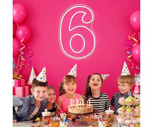 RumonZS LED Acrylic Light up Number, Decorative Transparent Light up Letters USB Powered Number Sign Light for Birthday, Night Light, Party, Anniversary, Home Decor, Wedding 11.8'' (number6)