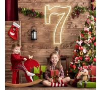 RUMONZS LED Neon Signs Number 7 Neon Night Light Number Light with USB Power for Birthday Party Home Room Wedding Anniversary Decoration 16.5"