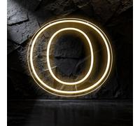 RumonZS Light Up Letters O LED Letters Lights Neon Sign 26 Alphabet 30 cm Decorative Lighted Alphabet for Wedding Party Birthday Bar Christmas Home Decor Letter Lights (Warm White)