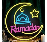 RumonZS Ramadan Kareem Neon Sign 38 cm Eid Mubarak Neon Lights for Wall Decor Muslim Islamic Led Light Sign for Ramadan Mubarak Ramadan Kareem Sign Islamic Muslim Home Bedroom Party Decor Gift
