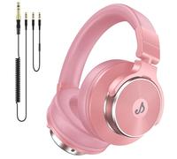 Rumoon Wired Over Ear Headphones, Studio Monitor & Mixing DJ Headphones with 50mm Neodymium Drivers and 1/4 to 3.5mm Jack for Guitar AMP Podcast Piano Keyboard, Pink
