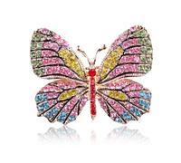 Rumtock Colorful Crystal Winged Butterfly Cute Insect Pin Jewelry for Unisex Elegant Lapel Suit Jewelry