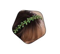 Rumtock Emerald Rhinestones Beads Gold Hair Tiara for Wedding Brides Banquet Handmade Crown Women Prom Princess Special Occasion Jewelry (Emerald)