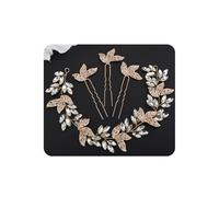 Rumtock Gold Leaf Headpiece with 3pcs Hair Pins Wedding Bridal Jewelry Set Women Banquet Handmade Hair Accessories, 1 Count (Pack of 1)