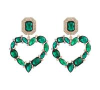 Rumtock Statement Big Heart Rhinestones Beads Earrings for Women Special Occasion Vintage Earrings, One Size, Metal, No Gemstone