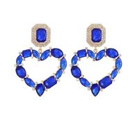 Rumtock Statement Big Heart Rhinestones Beads Earrings for Women Special Occasion Vintage Earrings, One Size, Metal, No Gemstone