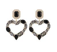 Rumtock Statement Big Heart Rhinestones Beads Earrings for Women Special Occasion Vintage Earrings, One Size, Metal, No Gemstone