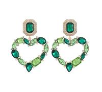 Rumtock Statement Big Heart Rhinestones Beads Earrings for Women Special Occasion Vintage Earrings, One Size, Metal, No Gemstone