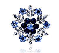Rumtock Winter Snowflake Style Brooch with Blue Crystal Rhinestones Bling Jewelry for Women Men Unisex Party Brooches