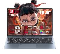 Rumtuk Ultra-Slim 15.6'' FHD Gaming Laptop, in tel N95, Nvidia GTX 1060 4GB,16GB RAM 512GB SSD, Win 11 Pro - High-Performance Notebook with HDMI, Type-C, RJ45 Ethernet, Wi-Fi, Backlit KB,Fingerprint