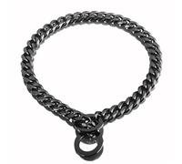 RUMYPET Black Dog Chain Collar 11mm/15mm/19mm Cuban Link Chain Dog Collar Chew Proof Dog Chain Collar Walking Training for Small Medium Large Dogs 12-26inch(11mm,22inch)