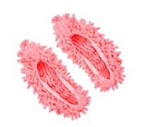 Rumyve 1 Pair of Mop Slippers,Creative Mop Shoe Covers,Multifunctional Dust socks for Cleaning Microfiber Feet On Home Office Bathroom Floors(Pink)