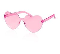 Rumyve 1 Piece Heart Shape Sunglasses - Womens Fashion Multicolor Rimless Heart-shaped Glasses Ladies Shades