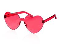 Rumyve 1 Piece Heart Shape Sunglasses - Womens Fashion Multicolor Rimless Heart-shaped Glasses Ladies Shades
