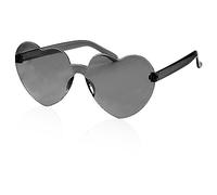 Rumyve 1 Piece Heart Shape Sunglasses - Womens Fashion Multicolor Rimless Heart-shaped Glasses Ladies Shades