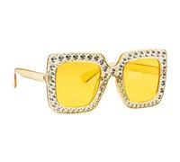 Rumyve 1 Piece Oversized Rhinestone Sunglasses - Fashion Eyewear, Square Neutral Diamond Frame, Sparkling Retro Style for Dressing up Outfits - Thick Frames with Bling Diamonds