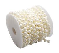 Rumyve 10m Pearl Beads String,Artificial Pearl Wire Chain Garland Ornament,Bead Garland String Bridal Accessories Decoration for DIY Christmas Wedding Baby Shower Birthday Decor(Beige)