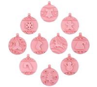 Rumyve 10Pcs 3D Cartoon Cookie Cutters,Plastic Pressable Biscuit Cutters, Tree Shapes Baking Set for DIY Holiday Party Baking(Style C)