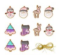 Rumyve 10pcs Moose Snowman Christmas Tree Decorations, Hanging Ornament, Tree Ornament for Xmas Holiday Party (Style B)