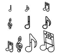 Rumyve 10pcs Musical Note Theme Cookie Cutter,Plastic Musical Note Fondant Cutter,Cake Decorating Tools,DIY Sugar Craft Cutting Tool
