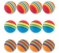 Rumyve 12 Pcs Rainbow Cat Toy Balls - Interactive Indoor Play Balls for Cats and Kittens