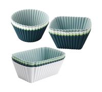 Rumyve 12pcs Silicone Cupcake Liners,Reusable Silicone Cake Molds,DIY Baked Bento Lunch Box Dividers(Style A