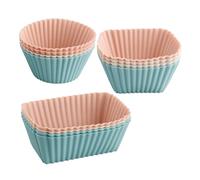 Rumyve 12pcs Silicone Cupcake Liners,Reusable Silicone Cake Molds,DIY Baked Bento Lunch Box Dividers (Style B