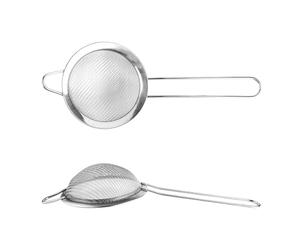 Rumyve 2 Pcs Stainless Steel Fine Mesh Tea Strainers,Small 8 cm Diameter Kitchen Colander Filter with Handle for Spices Juice Egg Tea Coffee Flour Sifting