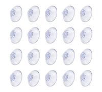 Rumyve 20-Pack 20mm Small Plastic Suction Cups - Transparent Suction Hooks for Kitchen, Bathroom, and Windows
