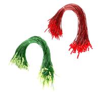 Rumyve 200pcs Christmas Ornament Hanger Strings,Precut Xmas Ornament Hanger Ropes,Snap Lock Hang Fastener Hang Tag Strings or Xmas Tree Hanging Holiday Party(Green&Red)