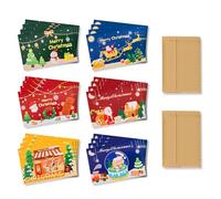 Rumyve 24pcs Christmas Greeting Cards - Cute Cartoon Seasonal Wishes for Granddaughter, Family, Friends, and Kids Eco-Friendly Seasonal Cards Set