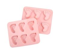 Rumyve 2pcs Baby Footprint Shape Silicone Mold,3D Baby Foot Resin Food Grade Silicone Mold,DIY Cake Chocolate Candy Decoration Soap Production