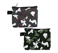 Rumyve 2pcs Camo Small Coin Wallet,Mini Wallet with Zipper, Cash Change Wallet for Women Men