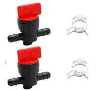 Rumyve 2Pcs Fuel Shut Off Valve,Durable Straight Gas Valve with 4Pcs Clampfor 1/4" Inline Fuel Lawn Mower Snow Blower Tractor