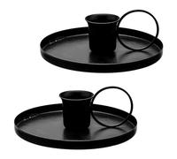 Rumyve 2Pcs Iron Candle Holders,Retro Creative Candlestick Holders Set,Black Single Head Candle Stand for Home Party Wedding Birthday Thanksgiving Christmas Dinner Decoration