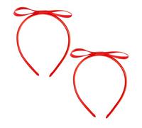 Rumyve 2pcs Red Headband, Bow Hairband Band,Vintage Hairbands Knot Headdress,Cosplay Accessories, for Halloween Party