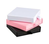 Rumyve 3 Pcs Small Jewelry Gift Box Set,Drawer Style Locket Jewelry Storage Boxes for Earrings, Bracelets, Necklaces, Elegant Gift Packaging for Birthday (Black,White,Pink)