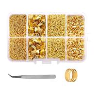 Rumyve 300pcs Jewellery Clasps,Lobster Clasps for Jewelry Making Kit,Necklace Clasps Jewelry Bracelet Connectors Jump Rings for Jewelry Making Kit(Gold