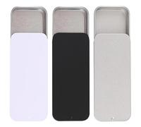 Rumyve 3pcs Small Tin Box,Rectangular Sliding Lid Metal Containers,Candy Jewelry Craft Containers,Metal Empty Tin for Pills Survival Kit