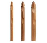 Rumyve 3Pcs Wooden Handle Crochet Hooks,Natural Large Knitting Crochet Hook,25/20/15mm Crochet Needle for Rug Blanket Sweater Hat Scarve Glove Knitted Weaving