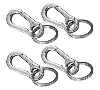 Rumyve 4 Pcs Metal Carabiner Clip Keychains - Rotating Clip Key Rings for Hiking, Camping, and Everyday Use - Unisex Key Holders for Cars