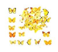 Rumyve Rumyve40pcs Butterfly Stickers,Stickers Set Vintage Self-Adhesive Decoration,Self-Adhesive Scrapbook Stickers Transparent Craft Butterfly Stickers,DIY Crafts Album,Notebook(Gold)