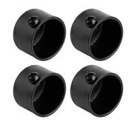 Rumyve 4pcs Curtain Finials Ends Caps,Window Inserts Curtain Finials,Metal Curtain Rod Heads Curtain Finials Ends Cap(Black)