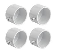 Rumyve 4pcs Curtain Finials Ends Caps,Window Inserts Curtain Finials,Metal Curtain Rod Heads Curtain Finials Ends Cap(White)