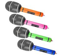Rumyve 4Pcs Inflatable Microphones - Durable Kids' and Adults' Pretend Play Microphone Toys - Party Supplies and Gifts (4 Colors)