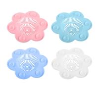 Rumyve 4pcs Sink Strainer Protectors - Silicone Hair Stopper Shower Drain Covers for Use in Bathrooms,Bathtubs,and Kitchens