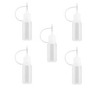 Rumyve 5pcs Needle Tip Applicator Bottle,10ml Applicator DIY Quilling Tool Precision Bottle,Precision Tip Applicator Bottles for DIY Quilling Craft